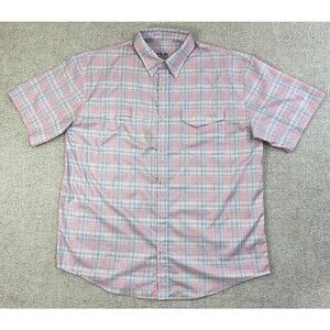 Huk Tide Point Fishing Shirt Men's XL Woven Plaid Vented Performance Quick-Dry